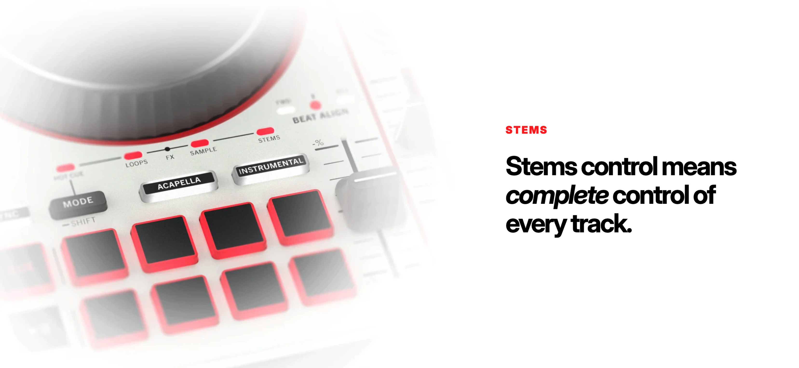 An image showing the Party Mix III stems controls